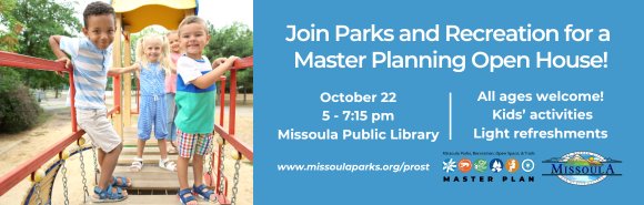 Parks planning open house Oct. 22, 5pm, Public Library