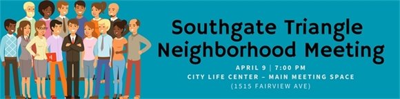 Southgate Triangle General Meeting-Wednesday at 7pm