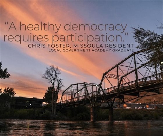 A healthy democracy requires participation - quote from Chris Foster.