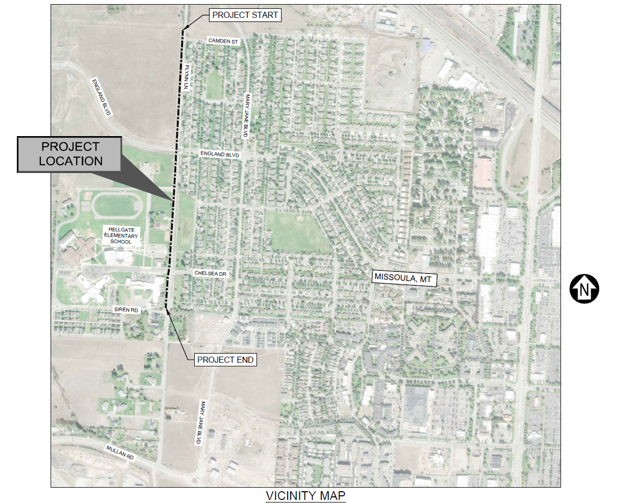 Map of Flynn Lane Path Improvement area.